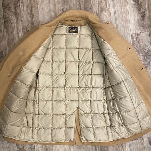 FANTASTIC Vintage Eddie Bauer Sundowner Men’s 42 Camel Wool Down-Filled Overcoat - Picture 3 of 10